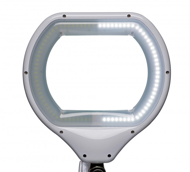 Lampe loupe MAUL Viso LED avec pince blanc sur