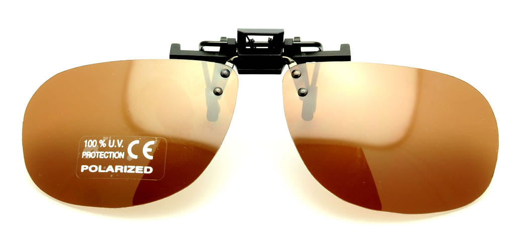 Sur lunettes clip solaires polarisantes économiques Brun