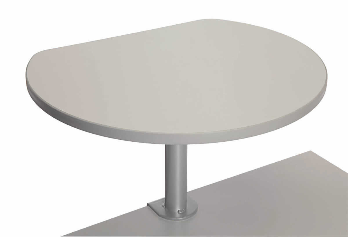 Table haute sur pince ronde finition gris