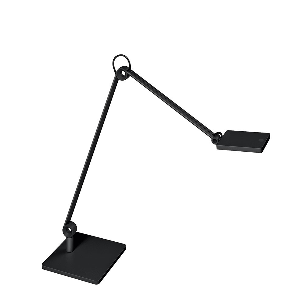 Lampe de bureau LED avec socle Waldmann PARA.MI double bras noir  rectangulaire réglable