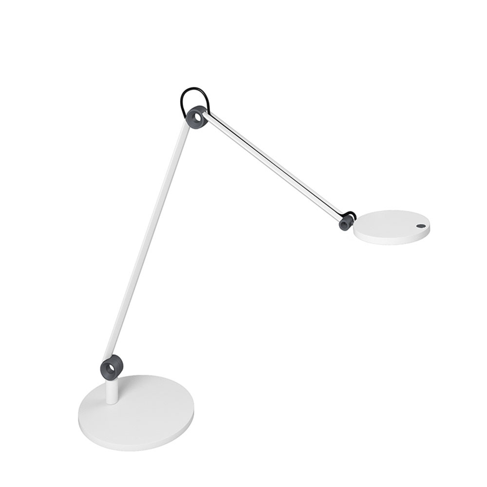 Lampe LED sur socle Waldmann PARA.MI double bras blanc rond réglable