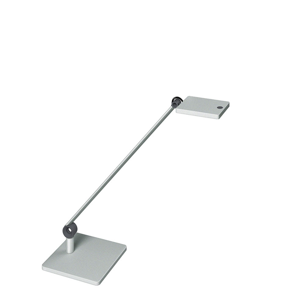 Lampe LED sur socle Waldmann PARA.MI simple bras argent rectangulaire réglable