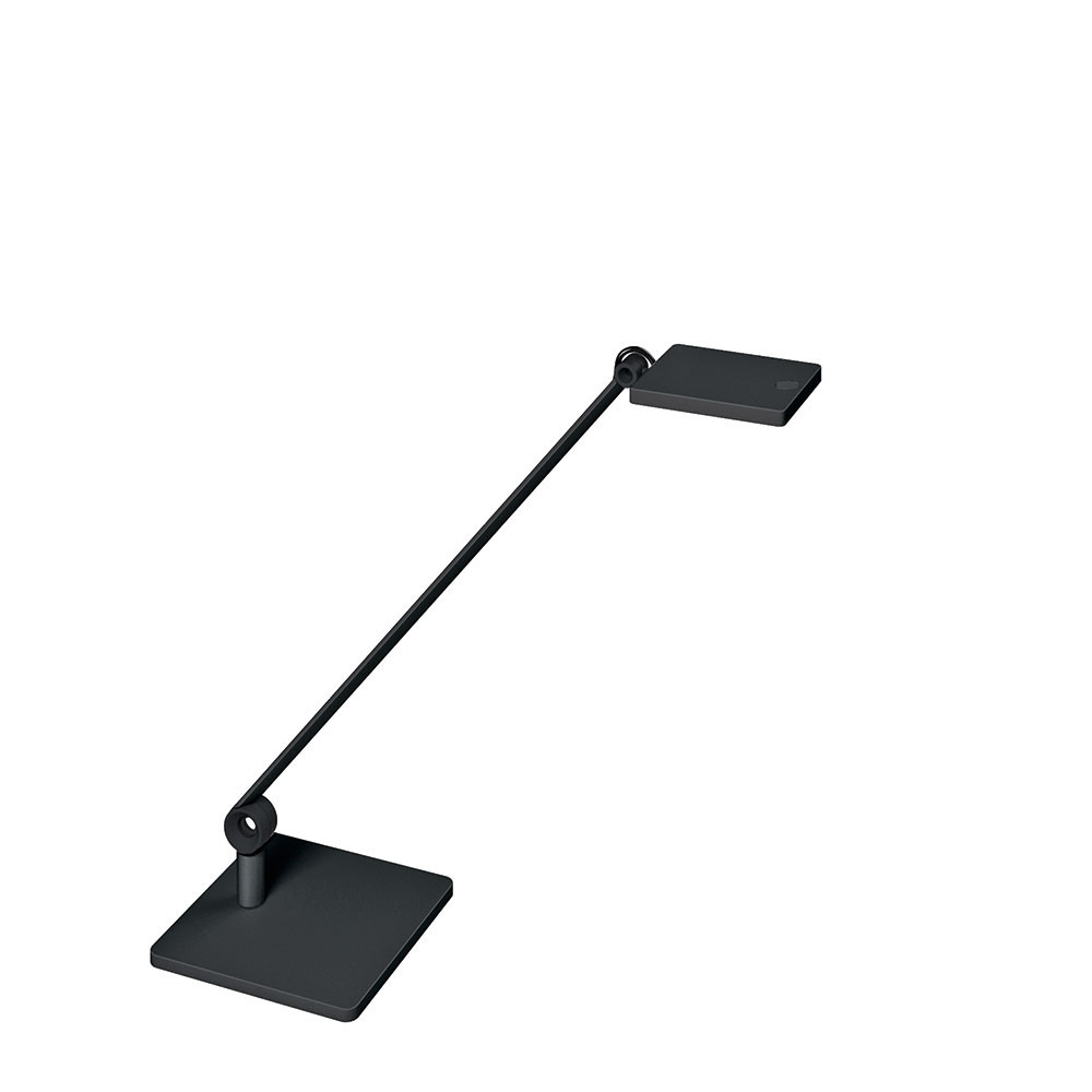 Lampe LED sur socle Waldmann PARA.MI simple bras noir rectangulaire réglable