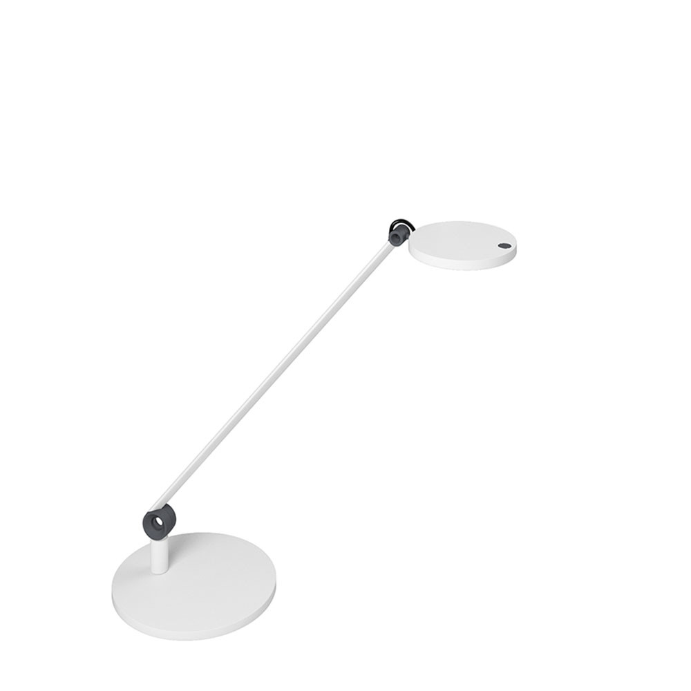 Lampe de bureau LED avec socle Waldmann PARA.MI simple bras blanc