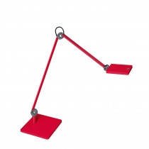 Lampe LED sur socle Waldmann PARA.MI double bras rouge rectangulaire réglable