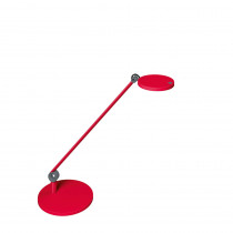 Lampe LED sur socle Waldmann PARA.MI simple bras rouge rond réglable