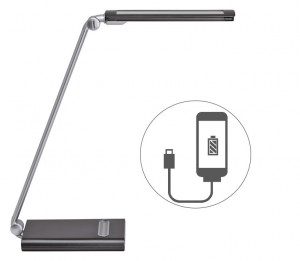 Lampe de bureau LED sur pied Bristol réglable et prise USB