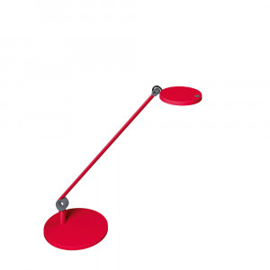 Lampe LED sur socle Waldmann PARA.MI simple bras rouge rond réglable